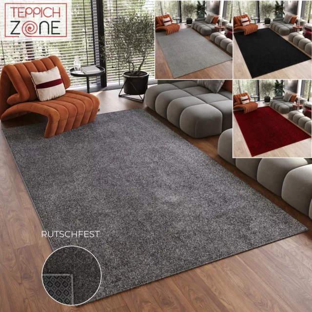 Teppich Kurzflor 200x300 Grau Waschbar Rutschfest Schlafzimmer Wohnzimmer ÖKOTEX