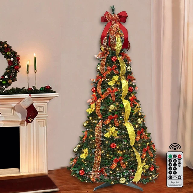 6FT POP UP Christmas Tree Prelit Pull up Christmas Tree with Lights