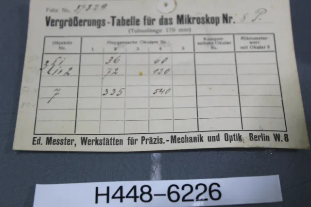 ED. Messter Berlin antikes Mikroskop Messing mit Holzkasten(H448-6226-A48) 2