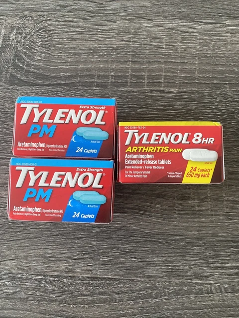 BUNDLE TYLENOL Arthritis Pain Caplets Extended Release And Tylenol PM 24 Each BUNDLE TYLENOL Arthritis Pain Caplets Extended Release And Tylenol PM 24 Each
