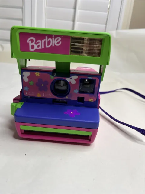 Vintage Barbie Polaroid Instant One Step 600 Camera With Original Strap Untested