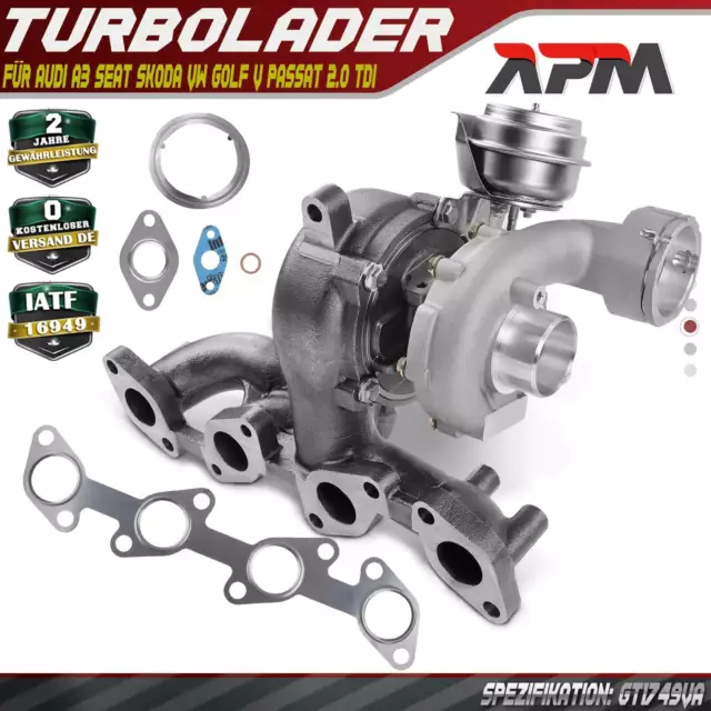 Turbo pour Audi A3 8P VW Golf 5 1K Passat 3C Seat Skoda 2.0 Tdi Azv Bkd Bma