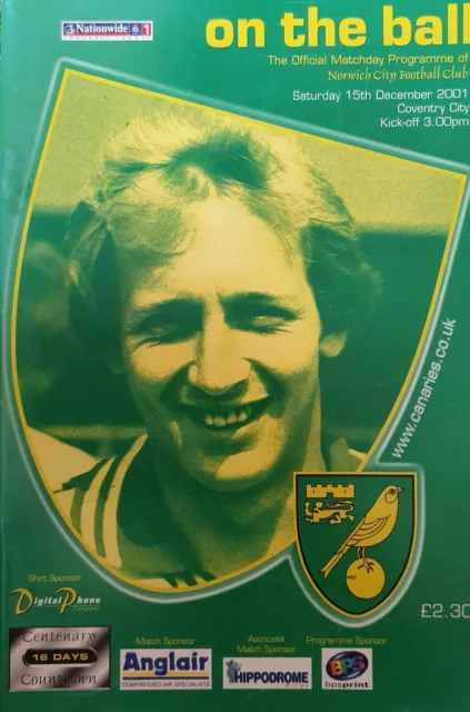 NORWICH CITY v COVENTRY CITY 2001/02 PROGRAMME