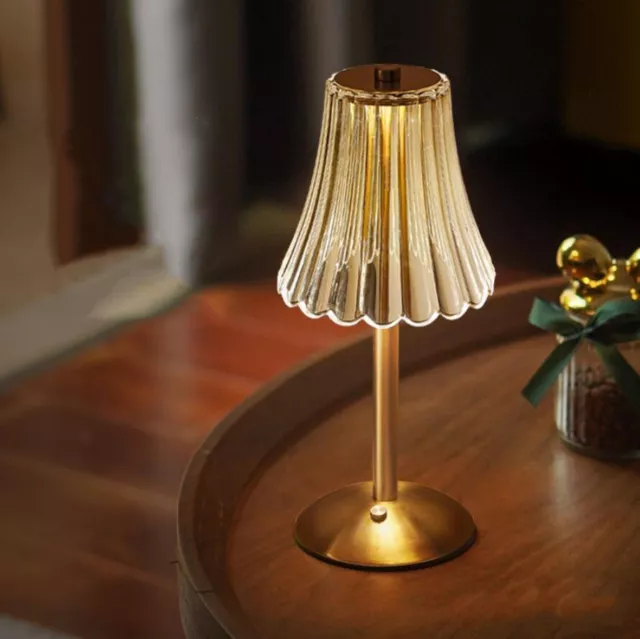 Lampada da tavolo Oro led ricaricabile dimmerabile 3 tonalita di luce touch