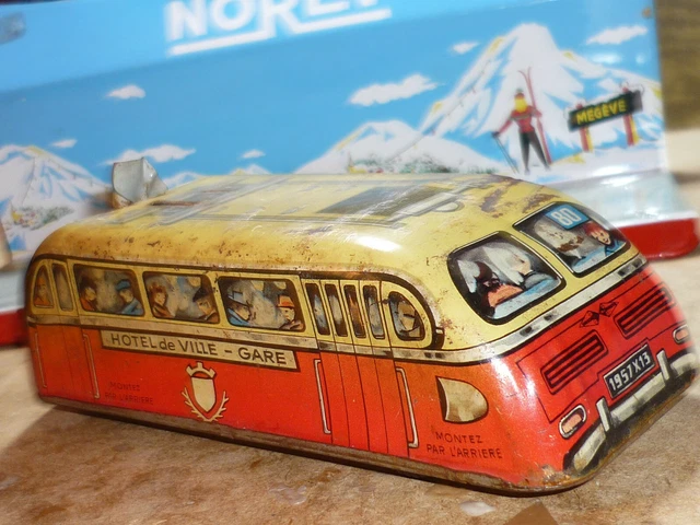 Boite vide autocar FJ France Jouet jouet ancien et tôle et plastique