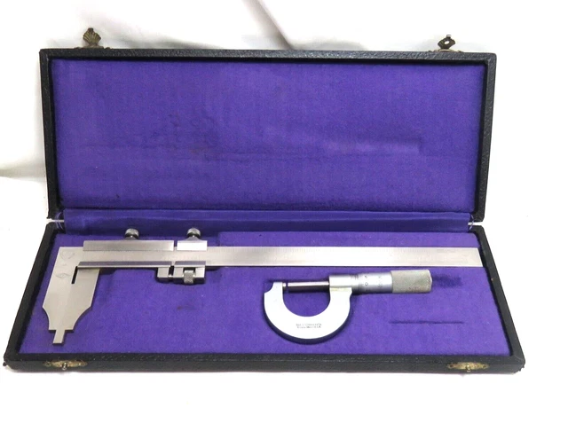 Vintage Rolle Roch Switzerland Vernier Caliper & Starrett 203 Micrometer Set