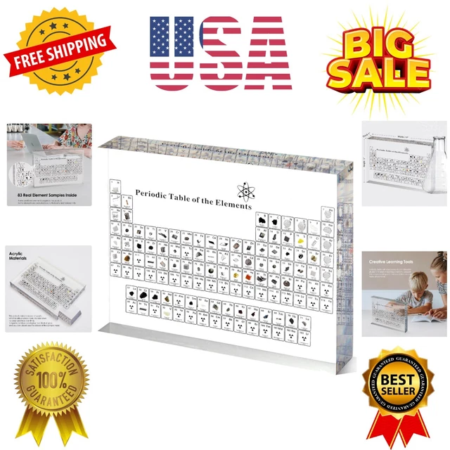 SETHVILL Large Periodic Table With 83 Real Elements Inside, 8.3L - View #6