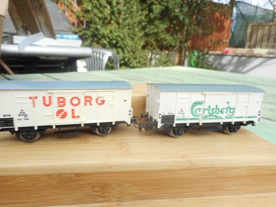 Carlsberg Scala H0 DEKAS 872141 Chiuso Carri di Vagone Birra Carlsberg Nuovo Conf Orig. 