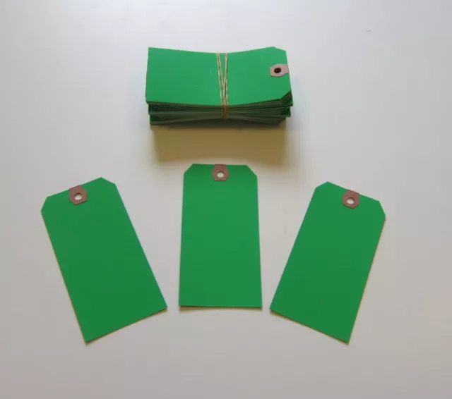 100  Avery Dennison Green Colored Shipping Tags Inventory Control Scrapbook  Tag