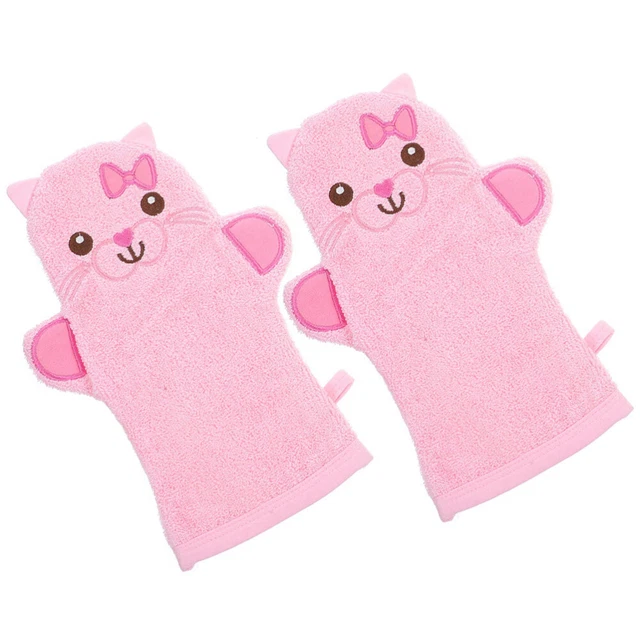 2 piezas baby bad zapatos medianos dibujos animados animales guantes exfoliantes