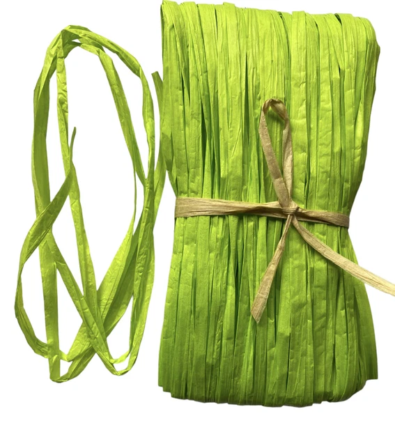 Cinta de papel Raffia para regalos decoración libro de recortes hágalo usted mismo artesanías verde manzana 1m 50m