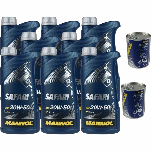 8L Olio Motore MANNOL Safari 20W-50 2x MANNOL Motore Doctor Additivo
