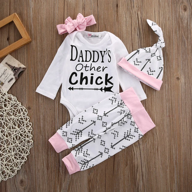 Newborn Infant Kid Baby Boy Girl Romper Bodysuit Jumpsuit Clothes 3pcs Outfits