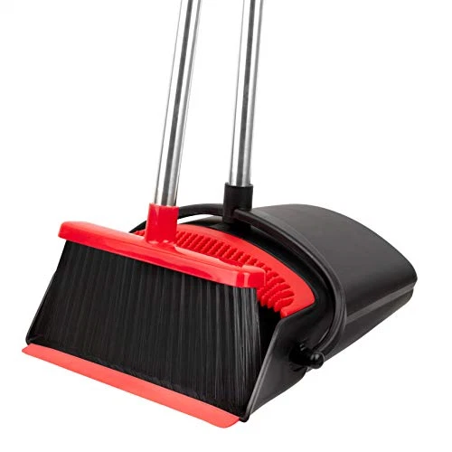 Broom and Dustpan Set - Strongest NO MORE TEARS 80% Heavier Duty - Upright Dust