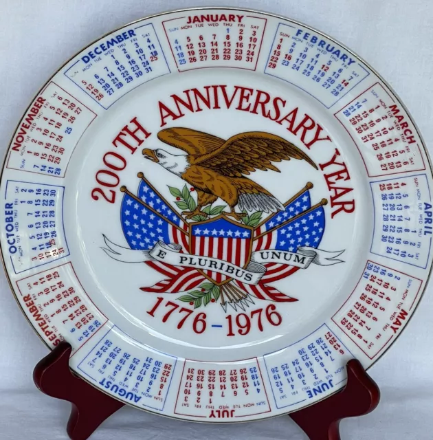 Vintage USA Bicentennial 200th Anniversary Year 1776 1976  Calendar Plate