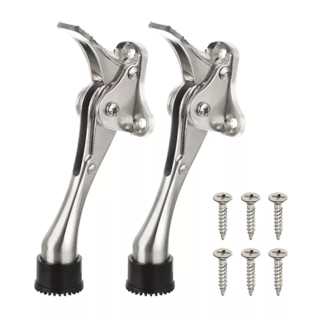 Kickdown Türstopper, 2er Pack Türstopper Halter, 6" Metall Türstütze, Silber