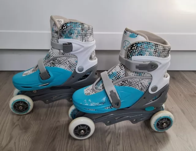 Inliner Skates 4 in 1 Kinder Nils Schlittschuhe Rollschuhe Verstellbar 35-38