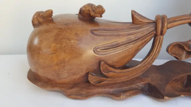 Very Big Lucky Traveling Buddha Hotei Wood Carving Statue handmade Bali art 2