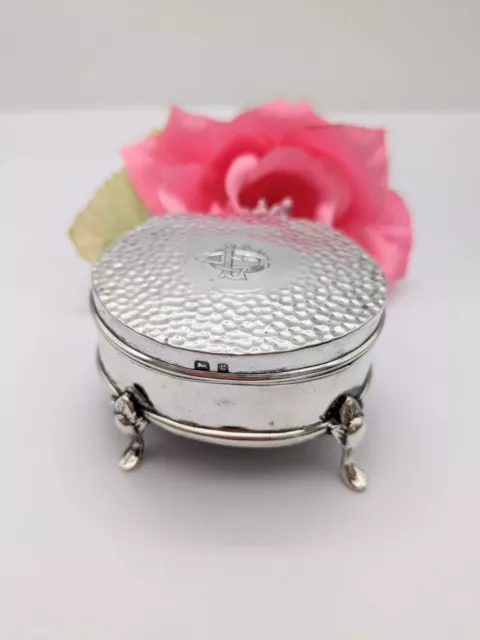 Edwardian Sterling Silver Trinket Box, Rare Antique