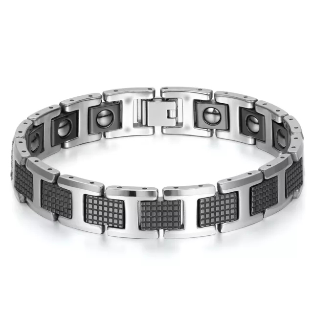 Men's Tungsten Carbide Magnetic Energy Power Therapy Golf Link Chain Bracelet