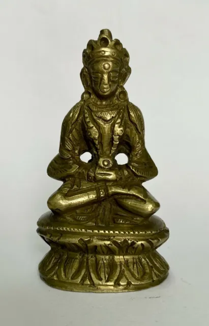 Late 19th Century antique Sino-Tibetan Buddhist bronze statue of Amitayus