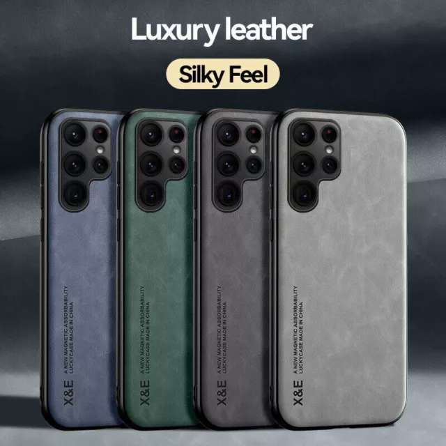 Für Samsung Galaxy S23 S22 S21 Ultra Plus A54 Magnetic Leder Hülle Schutzcase 2