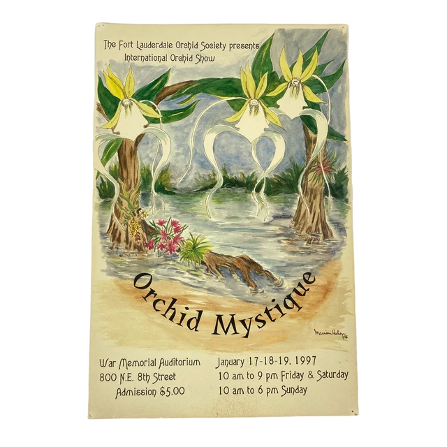 International Orchid Show Poster 1997 17"x11" Orchid Mystique Fort Lauderdale