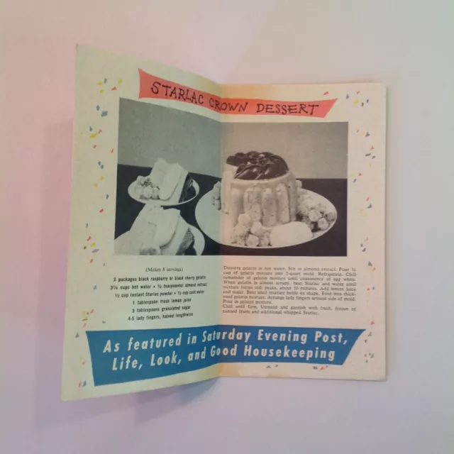 Vintage 1950's Borden's Starlac the Heart of Milk Party Recipe Booklet Desserts 2