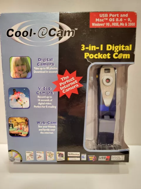 Cool -Cam 3 In 1 Digital Pocket Camera Video Camera Web Cam Win Mac NEW in box