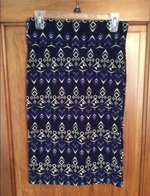 LuLaRoe Cassie Pencil Skirt- Size Small, Blue, Geometric Diamond Ships Blue LuLaRoe Cassie Pencil Skirt- Size Small, Blue, Geometric Diamond Ships Blue