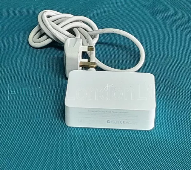 Adaptador de alimentación original con pantalla HD de cine Apple A1096 65W con cable de alimentación del Reino Unido