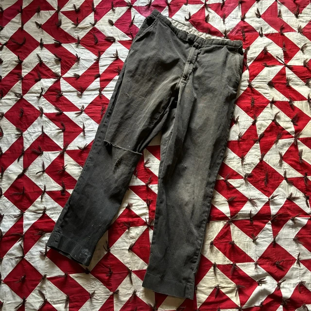 Vintage 1950s Youth Work Pants Size 29 x 26.5 Green As Is Farmhouse