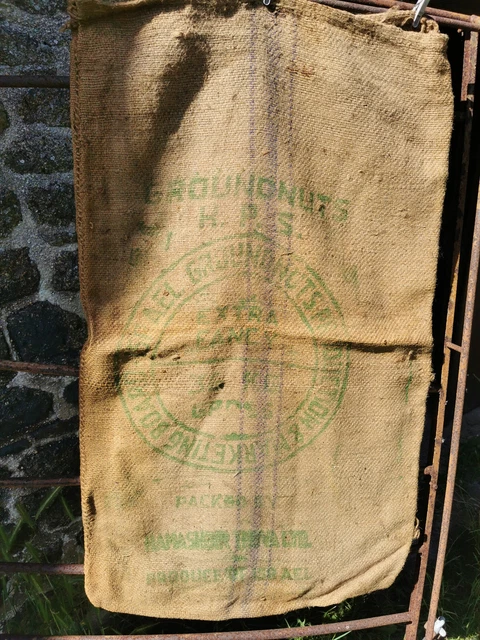 N. 8 ancien Sac toile de jute ancien scorie Thomas