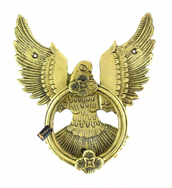 Open Winged Eagle Design Brass Door Knocker Showpiece Home Decor