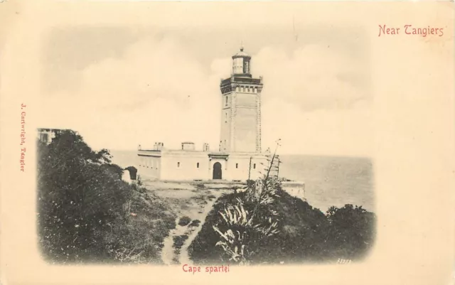 Early Lithograph Postcard; Lighthouse Cape Spartel near Tangiers Morocco Africa