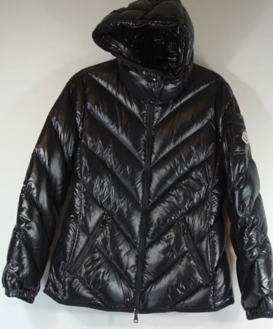 NEW Moncler Brouel Chevron Puffer Jacket in Black SZ 3 #DC145