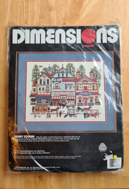 Charles Wysocki Dimensions Derby Square Embroidery Crewel Kit 1378 New SEALED