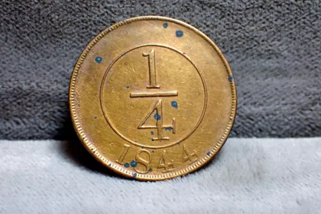 Dominican Republic 1 Centavo Coin 1844 UNC