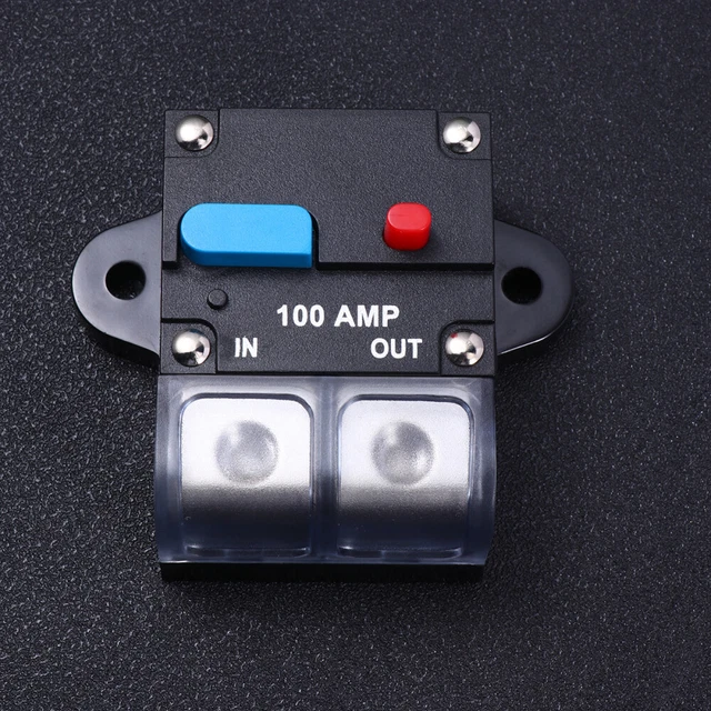 Disjoncteur 60A Réarmement Manuel 12V-48V DC - Coupe-Circuit Automobile Bateau Camping Solaire