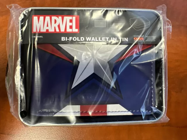 CONCEPT ONE MARVEL Captain America Bi-fold Wallet In Collectors Tin ...