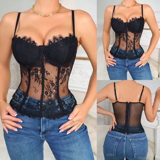 Women Sexy Lace Lingerie Hollow Cage Harness Push-up Bra Top