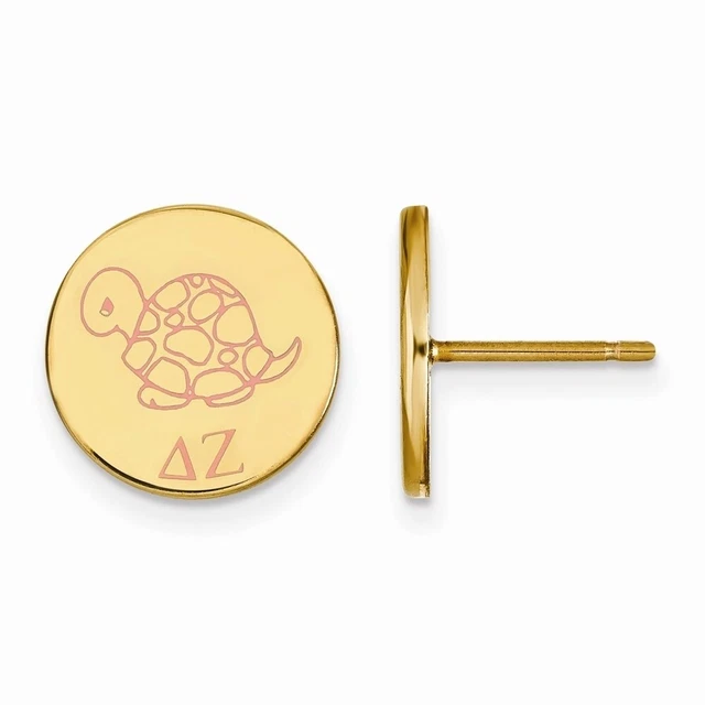 14K Plated Silver Delta Zeta Enamel Post Earrings