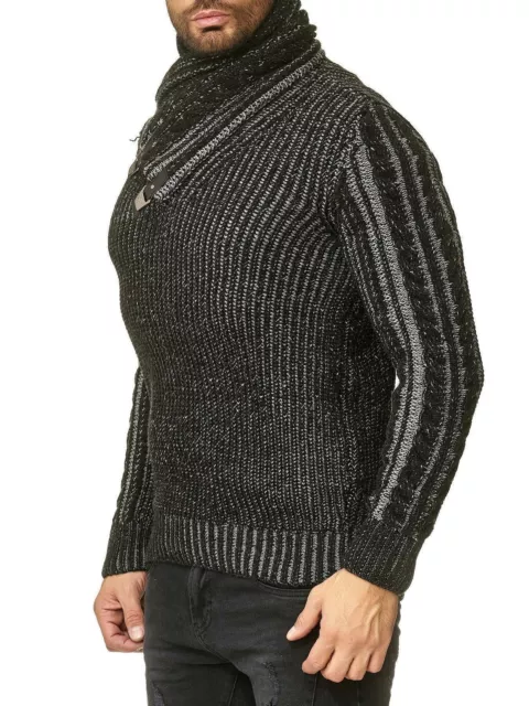 Redbridge Uomo Maglione collo a Scialle Alto Colletto Sweater di Inverno 3