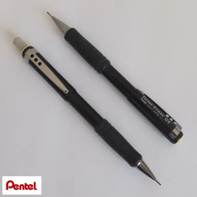 lot of two PENTEL QE519 Twist-Erase III 0.9mm pencils, Japan c.1999—superb cond.
