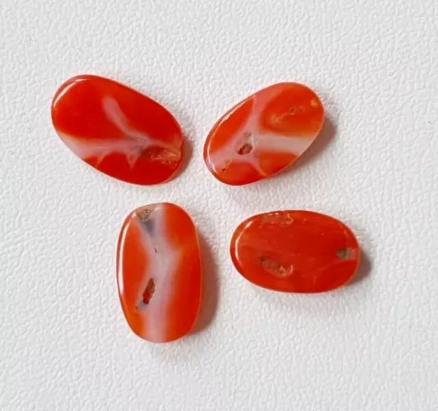 4"Piece Natural Japanese "Red" Coral Ovale Poli Cabochon Gemstone. D-78 2