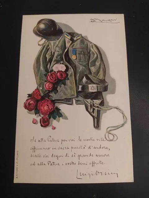 Ww1 Mauzan Antica Cartolina Prestito Nazionale Credito Italiano Illustrata