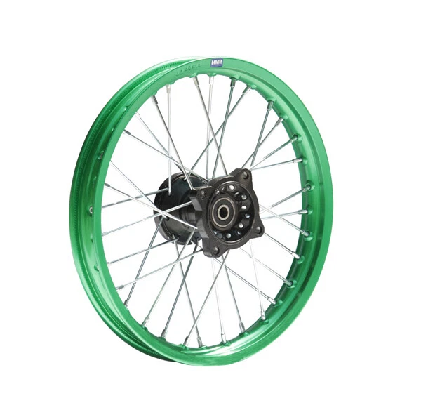 HMParts Cerchio Alluminio Anodizzato 14 Pollici Frontale Verde 12 MM Typ2 Dirt