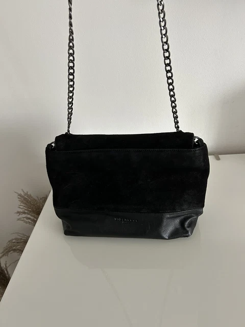 Urbancode Small Black Genuine Leather, Suede Cross Body Bag