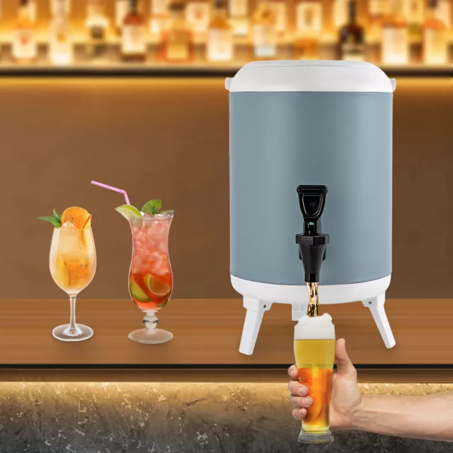 Stainless Steel Insulated Drink Dispensers for Parties, Iced Beverage Dispenser