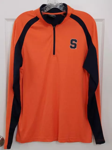 Men's Colosseum Syracuse Orange Polyester 1/4 Zip Long Sleeve Shirt Medium